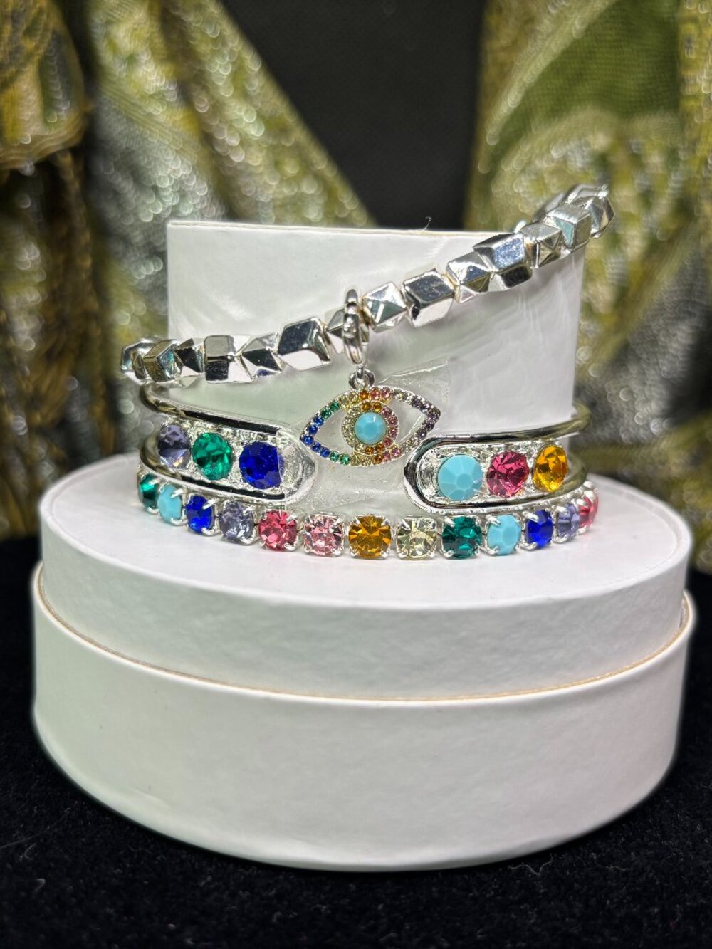 Bomb Party "Always Had My Eye On You" Summer Stacks 3 Bracelet Stack with Eye